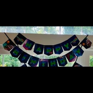 Space Jam 1 Happy Birthday Banner.